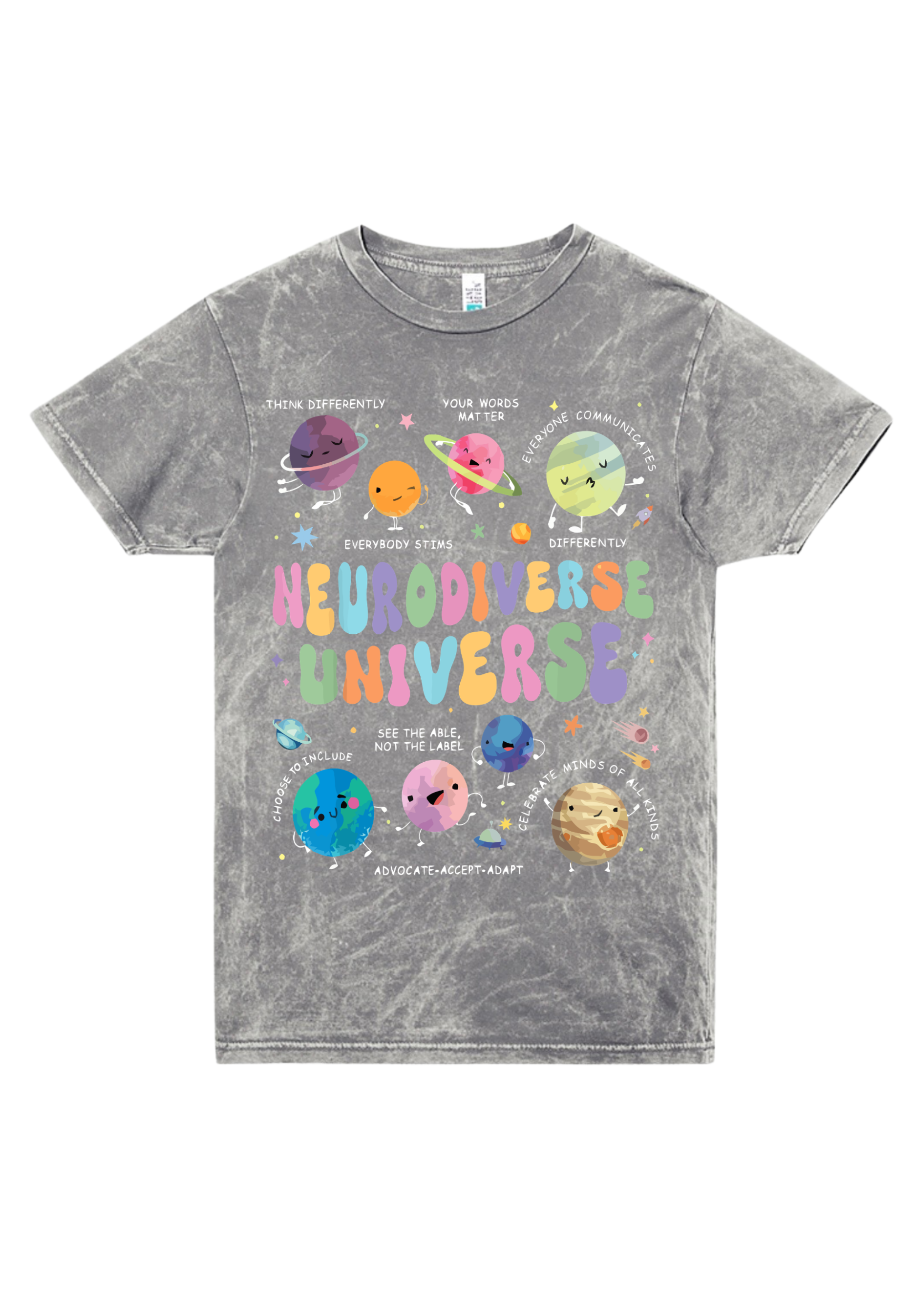 Neurodiverse Universe Vintage Gray Tee